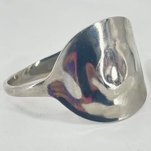 Sheffield England Nickel Silver Hammered Womens Statement Cuff Bracelet 35.97 gr